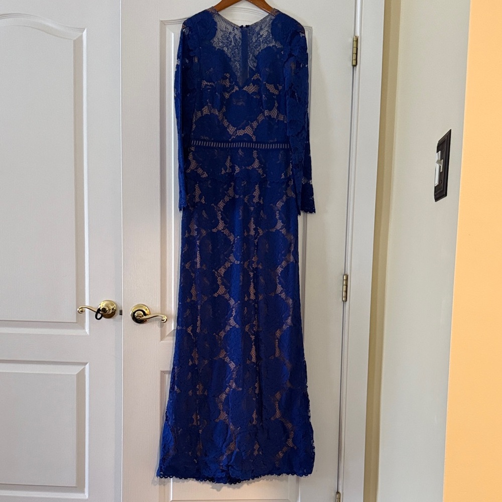 Tadashi Shoji Royal Blue Lace Long Sleeve Dress
